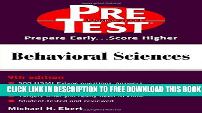 New Book Behavioral Sciences: PreTest Self-Assessment and Review