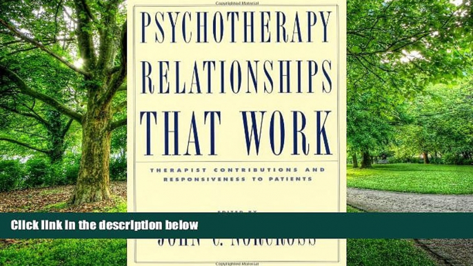 Big Deals  Psychotherapy Relationships that Work: Therapist Contributions and Responsiveness to