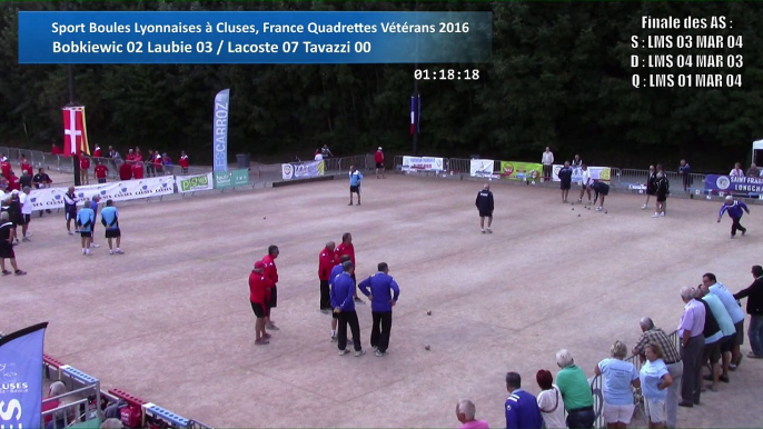 Demi-finales, Sport Boules, France Quadrettes Vétérans, Cluses 2016