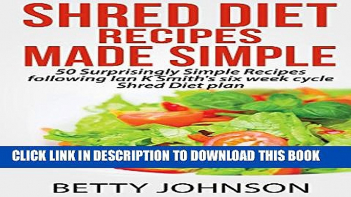 New Book Shred Diet Recipes Made Simple: 50 Surprisingly Simple Recipes following Ian K Smith s