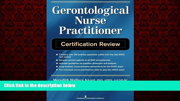 Popular Book Gerontological Nurse Practitioner Certification Review