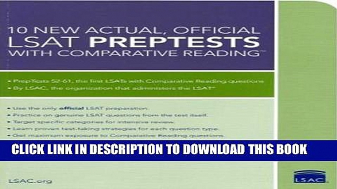 New Book 10 New Actual, Official LSAT PrepTests with Comparative Reading: (PrepTests 52-61) (Lsat