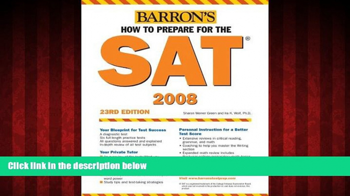 Popular Book How to Prepare for the SAT: 2007-2008 (Barron s How to Prepare for the Sat I (Book