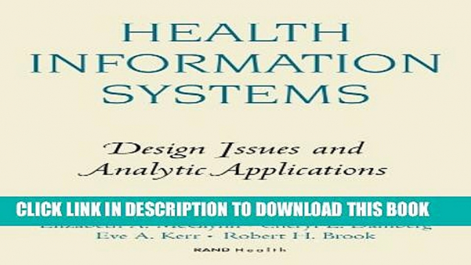 New Book Health Information Systems: Design Issues and Analytic Applications