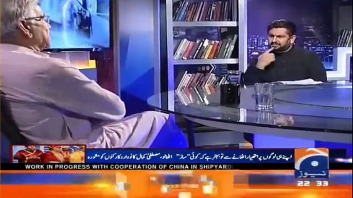 Saleem Safi gives tough time to Khawaja Asif over Altaf Hussain and Mehmood Achakzai's anti Pakistan statements