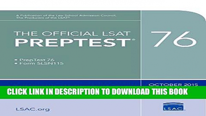 [PDF] The Official LSAT PrepTest 76: (Oct. 2015 LSAT) Popular Colection