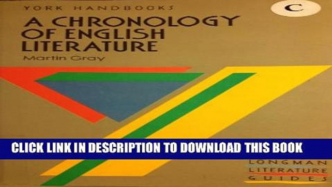 [PDF] A Chronology of English Literature (York Handbooks) Full Online