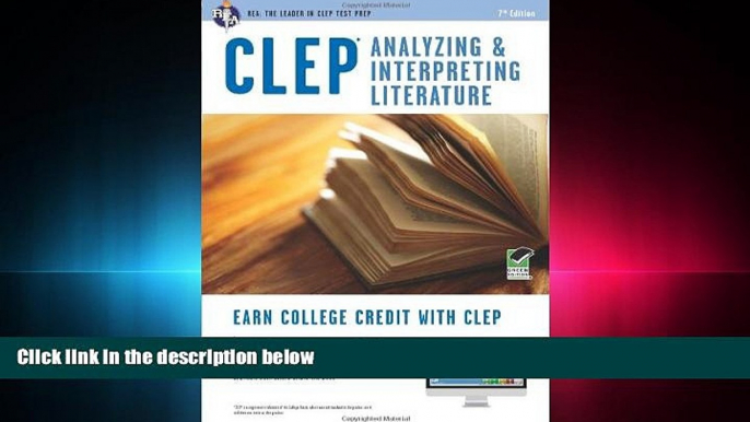 behold  CLEPÂ® Analyzing   Interpreting Literature Book + Online (CLEP Test Preparation)