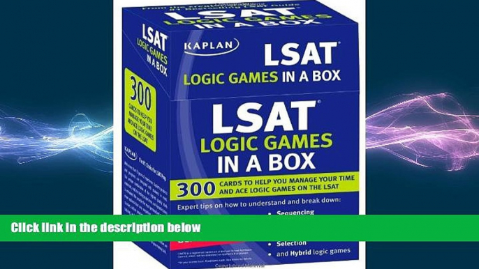 Big Deals  Kaplan LSAT Logic Games in a Box  Best Seller Books Most Wanted