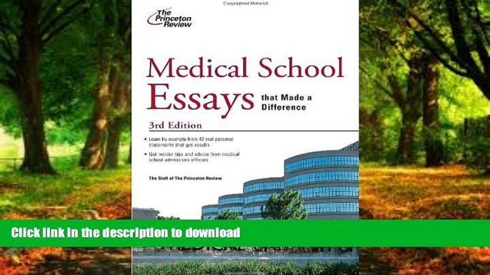 READ  Medical School Essays that Made a Difference, 3rd Edition (Graduate School Admissions