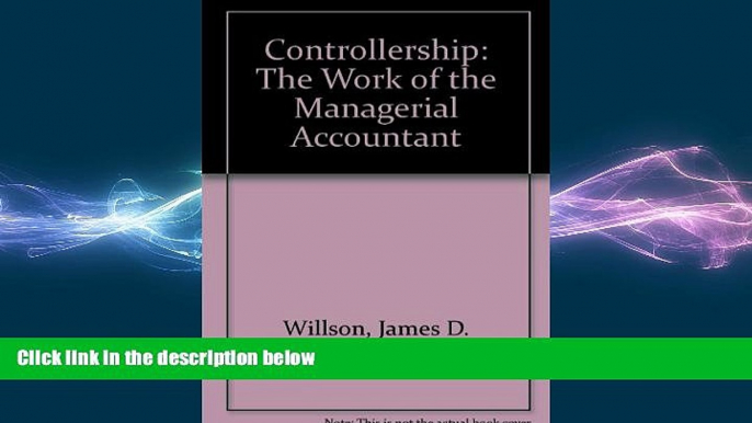 FREE PDF  Controllership: The Work of the Managerial Accountant  DOWNLOAD ONLINE