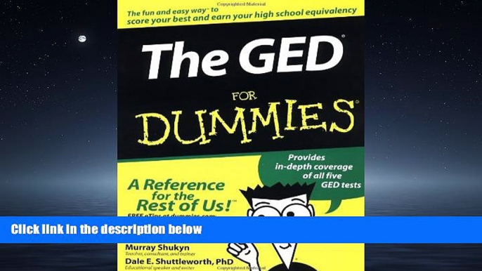 For you The GED For Dummies (For Dummies (Lifestyles Paperback))