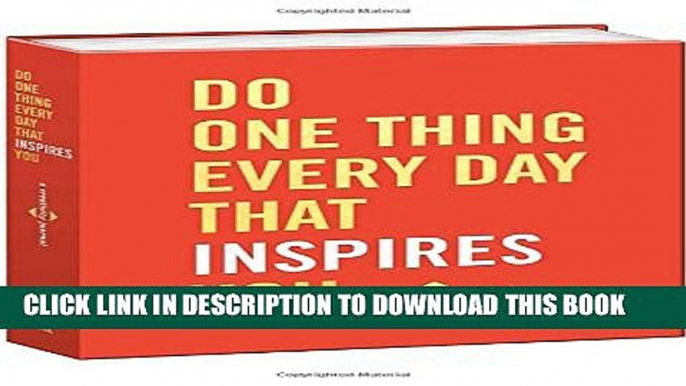 New Book Do One Thing Every Day That Inspires You: A Creativity Journal