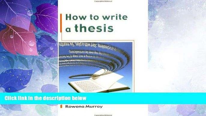 Big Deals  How to Write a Thesis  Free Full Read Best Seller