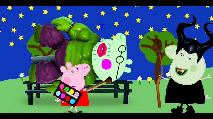 peppa pig español! doing makeup for a halk big pig / finger family nursery Rhymes Lyrics Parody