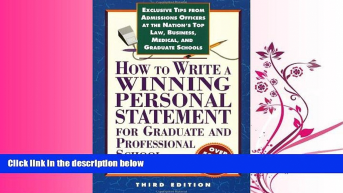 behold  How to Write a Winning Personal Statement 3rd ed (How to Write a Winning Personal