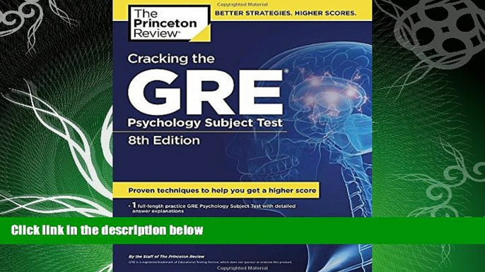 behold  Cracking the GRE Psychology Subject Test, 8th Edition (Graduate School Test Preparation)