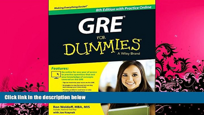 there is  GRE For Dummies: with Online Practice Tests