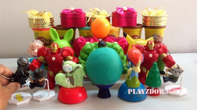 PLAY DOH SURPRISE EGGS with Surprise Toys,Hulk,Marvel Avengers, Iron Man,Predator Nightmare Freddy Aliens,toys videos