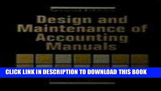 [PDF] Design and Maintenance of Accounting Manuals (The Wiley/Institute of Management Accountants