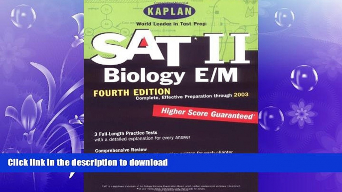 READ  Kaplan SAT II: Biology E/M, Fourth Edition: Higher score guaranteed (Kaplan SAT Subject