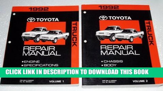 [PDF] 1992 Toyota Truck Repair Manuals (RN80, 85, 90, 101, 106, 110, VZN85, 90, 95, 100, 105, 110