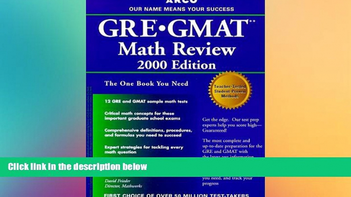 Big Deals  GRE/GMAT Math Review 5th ED (Arco GRE GMAT Math Review)  Best Seller Books Most Wanted