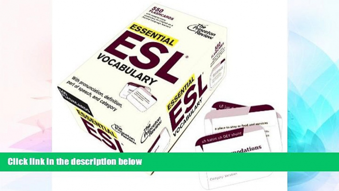 Big Deals  Essential ESL Vocabulary (Flashcards) (College Test Preparation)  Free Full Read Most