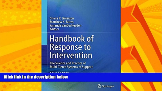 Big Deals  Handbook of Response to Intervention: The Science and Practice of Multi-Tiered Systems