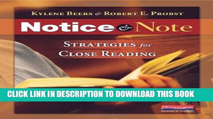 New Book Notice   Note: Strategies for Close Reading