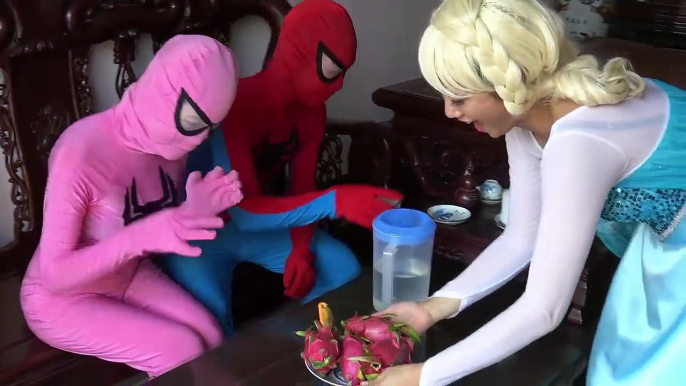 Fart in the mouth Joker haha Spiderman Frozen elsa vs Pinks SpiderGirl Superheroes Funny Pranks-Cop2EXDF4zQpart 1