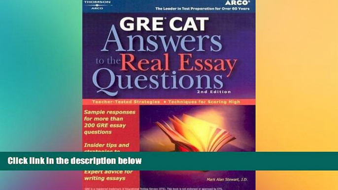 Big Deals  GRE CAT Answers to Real Essay Questions (Peterson s GRE Answers to the Real Essay