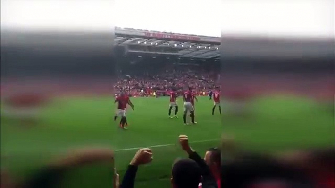 Zlatan Ibrahimovic confronted by lookalike pitch invader at Old Trafford Manchester United-Leicester