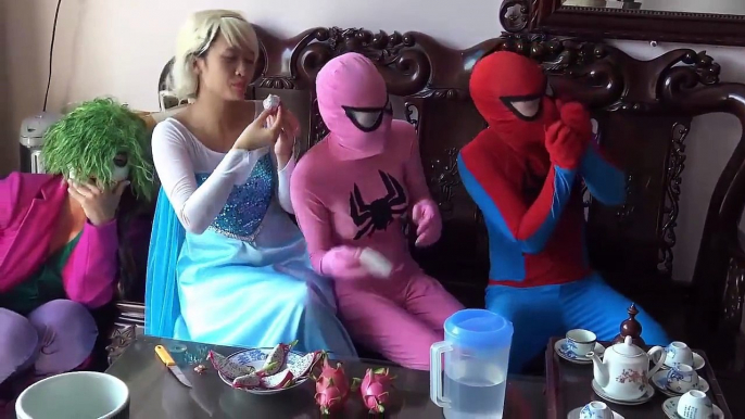 Fart in the mouth Joker haha Spiderman Frozen elsa vs Pinks SpiderGirl Superheroes Funny Pranks-Cop2EXDF4zQ part 3