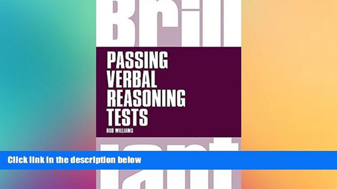 Big Deals  Brilliant Passing Verbal Reasoning Tests: Everything You Need to Know to Practice and