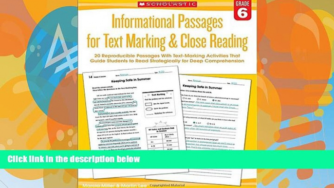 Big Deals  Informational Passages for Text Marking   Close Reading: Grade 6: 20 Reproducible