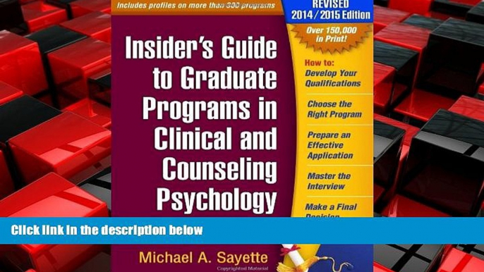 FREE DOWNLOAD  Insider s Guide to Graduate Programs in Clinical and Counseling Psychology,