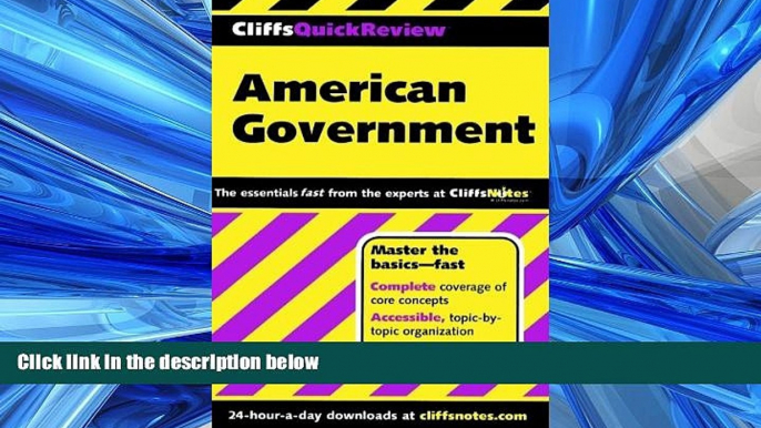 FREE DOWNLOAD  CliffsQuickReview American Government (Cliffs Quick Review (Paperback))  BOOK