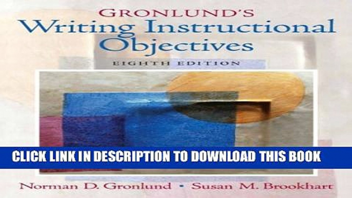 Collection Book Gronlund s Writing Instructional Objectives (8th Edition)