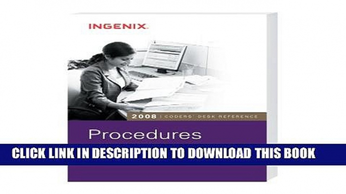 New Book Coders  Desk Reference for Procedures 2008 (Coders  Desk Reference)