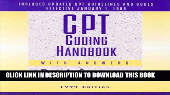 New Book CPT Coding Handbook, 1999 Edition (with Answers)