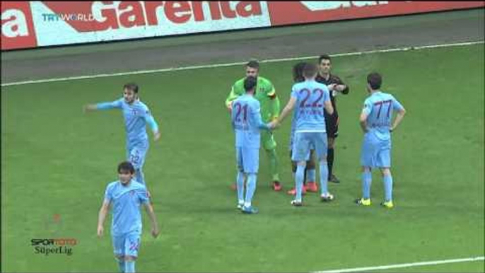 Player sent off for showing red card to referee in Turkish Super League