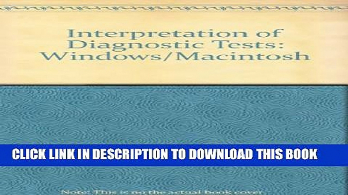 Collection Book Interpretation of Diagnostic Tests