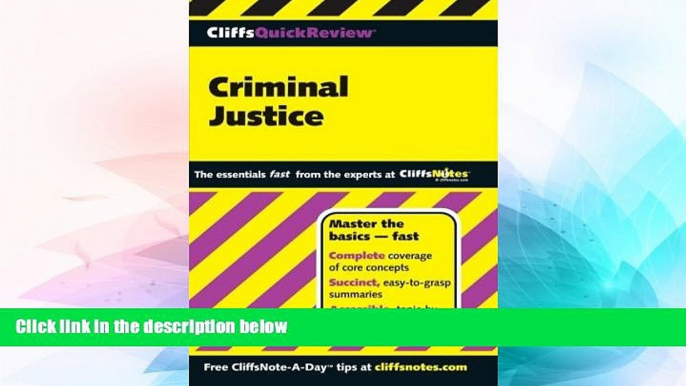 Big Deals  CliffsQuickReview Criminal Justice (Cliffs Quick Review (Paperback))  Best Seller Books