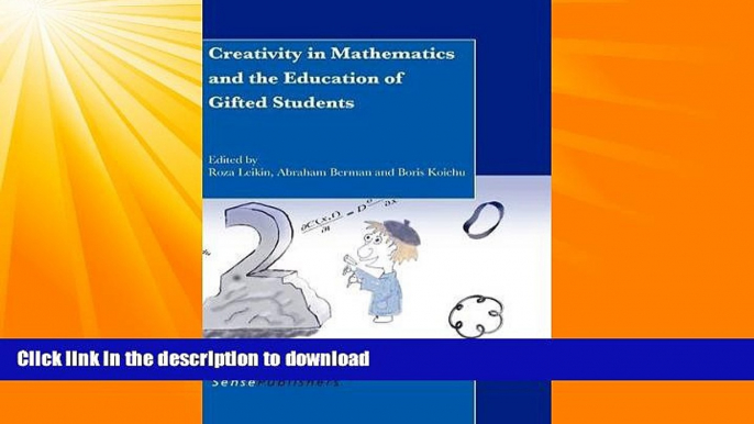 READ BOOK  Creativity in Mathematics and the Education of Gifted Students  GET PDF