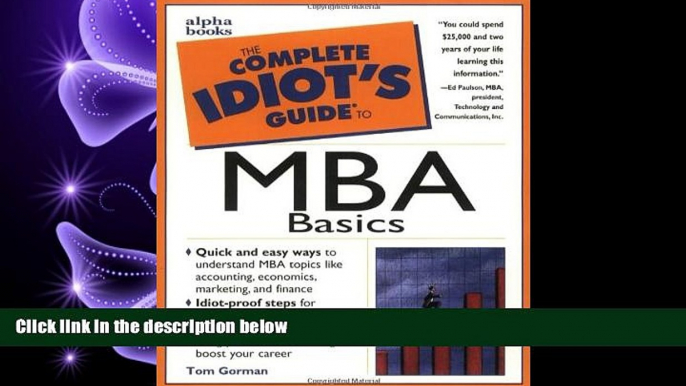 read here  The Complete Idiot s Guide to MBA Basics