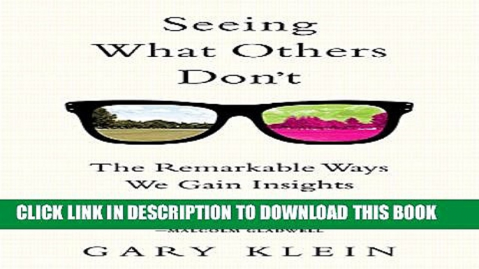 New Book Seeing What Others Don t: The Remarkable Ways We Gain Insights