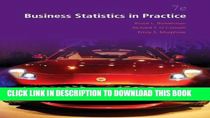 New Book Business Statistics in Practice (McGraw-Hill/Irwin Series in Operations and Decision