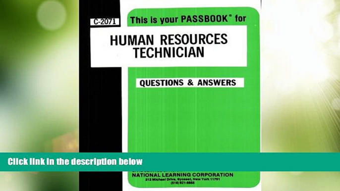 Big Deals  Human Resources Technician(Passbooks) (Career Examination Passbooks)  Best Seller Books