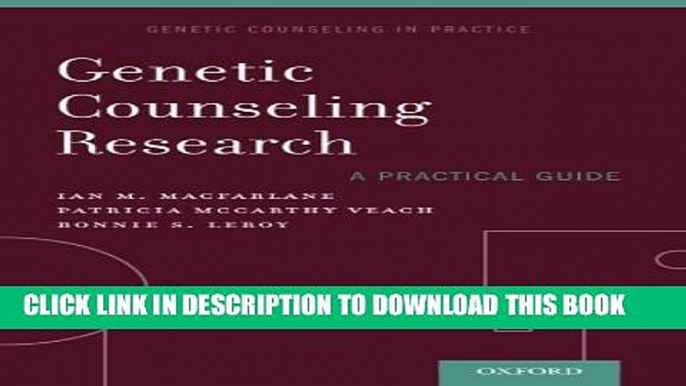 New Book Genetic Counseling Research: A Practical Guide (Genetic Counselling in Practice)